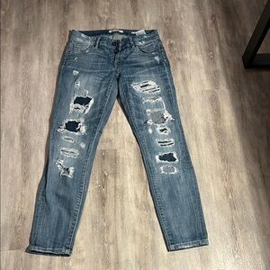 Guess Blue Distressed Skinny Jeans